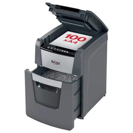 Skartovací stroj, mikrokonfety, 100 listov, REXEL "Optimum AutoFeed+ 100M" 4