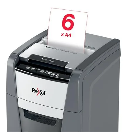 Skartovací stroj, mikrokonfety, 100 listov, REXEL "Optimum AutoFeed+ 100M" 8