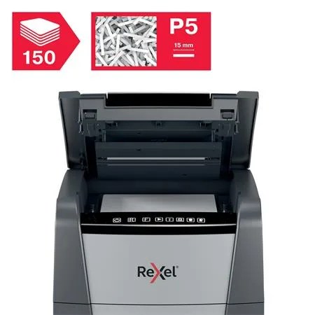 Skartovací stroj, mikrokonfety, 150 listov, REXEL "Optimum AutoFeed+ 150M" 5