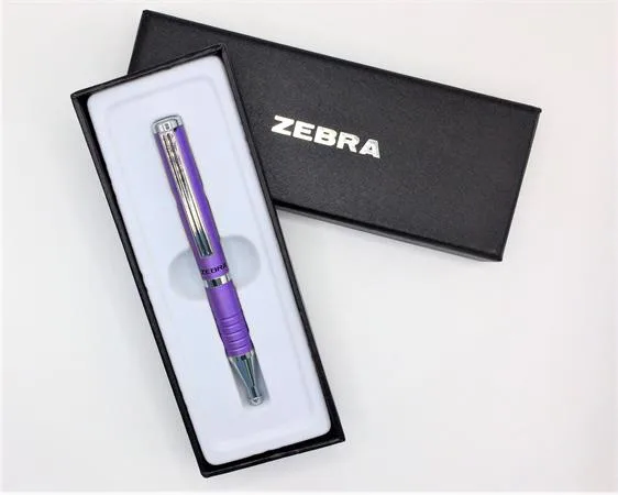 Guličkové pero, 0,24 mm, teleskopické, farba tela: metalická fialová, ZEBRA "SL-F1", modrá 2