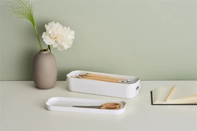 Úložný box, plastový, 1,3 l, SMARTSTORE "Compact Slim", biely 3