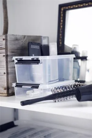 Úložný box, plastový, 1 l, čierne úchytky, SMARTSTORE "Classic 1", priehľadný 6