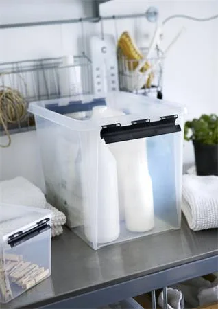 Úložný box, plastový, 2 l, čierne úchytky, SMARTSTORE "Classic 2", priehľadný 4