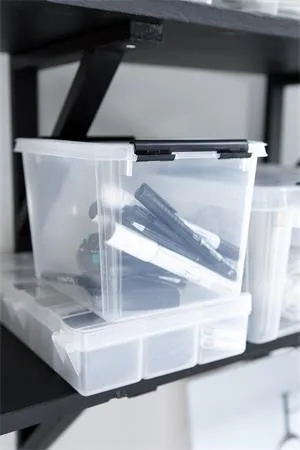 Úložný box, plastový, 3 l, čierne úchytky, SMARTSTORE "Classic 3", priehľadný 4