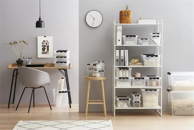 Úložný box, plastový, 3,6 l, čierne úchytky, SMARTSTORE "Classic 5", priehľadný 7