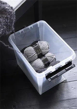 Úložný box, plastový, 14 l, čierne úchytky, SMARTSTORE "Classic 11", priehľadný 5