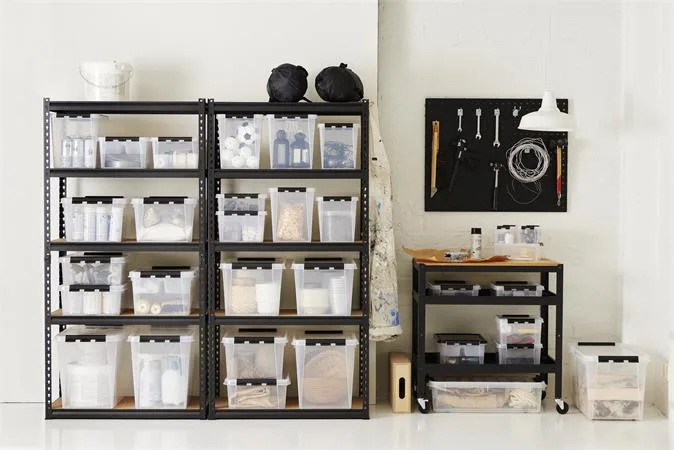 Úložný box, plastový, 14 l, čierne úchytky, SMARTSTORE "Classic 11", priehľadný 7
