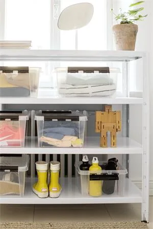 Úložný box, plastový, 8 l, čierne úchytky, SMARTSTORE "Classic 12", priehľadný 7