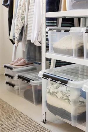 Úložný box, plastový, 14 l, čierne úchytky, SMARTSTORE "Classic 15", priehľadný 4