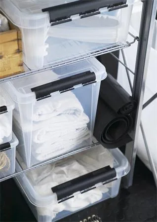 Úložný box, plastový, 21 l, čierne úchytky, SMARTSTORE "Classic 24", priehľadný 8