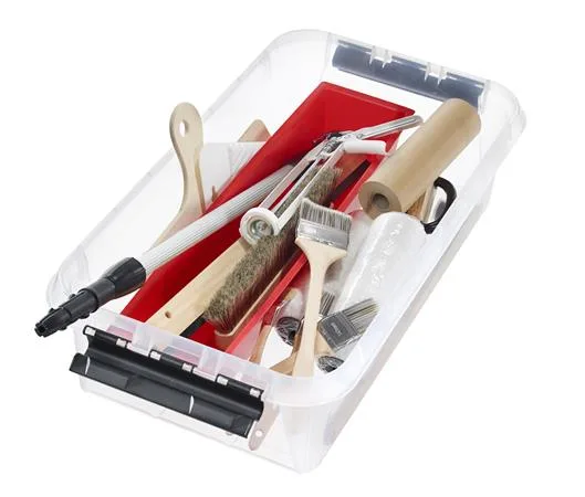 Úložný box, plastový, 31 l, čierne úchytky a kolieska, SMARTSTORE "Classic 35",  priehľadný 2