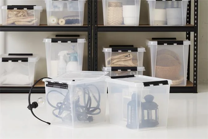 Úložný box, plastový, 47  l, čierne úchytky, SMARTSTORE "Classic 45",  priehľadný 2