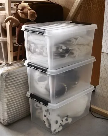 Úložný box, plastový, 47  l, čierne úchytky, SMARTSTORE "Classic 45",  priehľadný 4