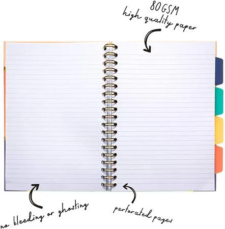 Špirálový zošit, B5, linajkový, 100 listov, PUKKA PAD "Floral Love Project Book", mix vzorov 5