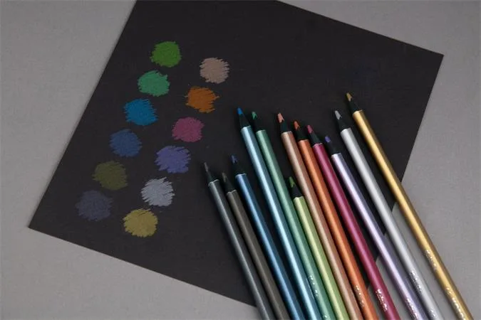 Farebné ceruzky, sada, trojuholníkový tvar, KORES "Kolores Style Metallic", 12 kovových farieb 5