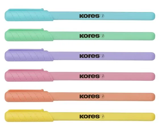Guľôčkové pero, 1,0 mm, s uzáverom, trojuholníkový tvar, KORES "KOR-M Pastel", modré 2