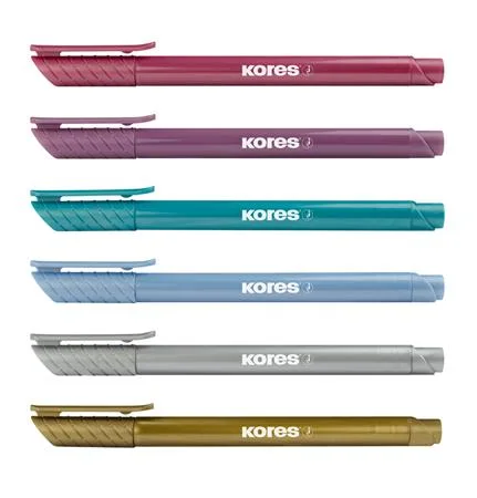 Fixky, sada, KORES "Metallic Style", 6 kovových farieb 2