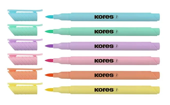 Fixky, sada, KORES "Pastel Style", 6 pastelových farieb 2
