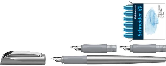 Plniace pero, darčeková sada, 1,1 mm, darček: 1,5 a 1,8 mm hrot SCHNEIDER "Callissima", antracitovo sivé 3