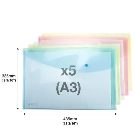 Obal na patent, A3, PP, RAPESCO, mix farieb 2
