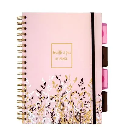 Špirálový zošit, B5, linajkový, 100 listový, PUKKA PAD "Rochelle & Jess Project Book", mix farieb 5