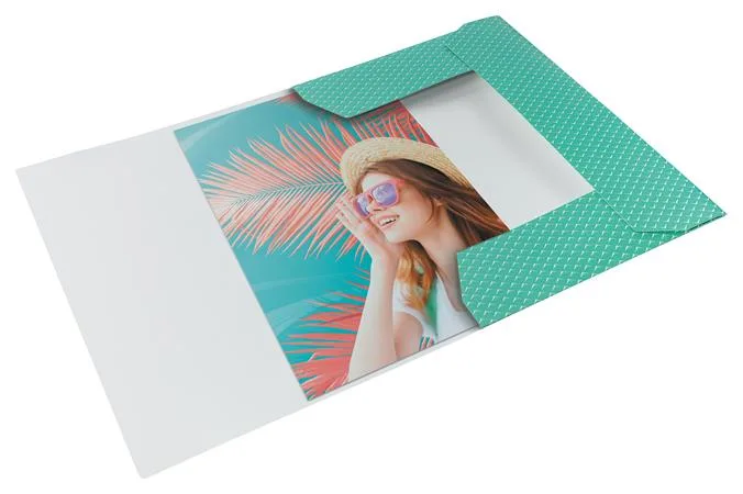 Doska s gumičkou, kartónová, A4, ESSELTE "Colour`Breeze", zelená 2