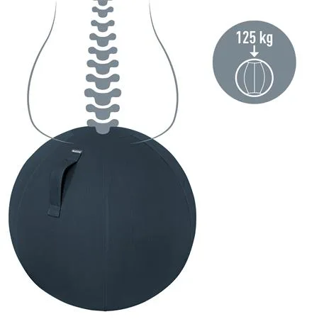 Gymnastická lopta na sedenie, LEITZ "Ergo Cosy", zamatová sivá 3