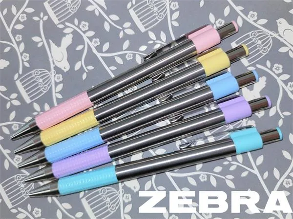 Guľôčkové pero, 0,24 mm, stláčací mechanizmus, nerezová oceľ, farba tela: pastelová modrá, ZEBRA "F-301", modré 4