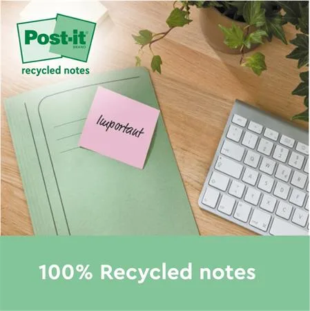 Samolepiaci bloček, 38x51 mm, 24x100 listov, ekologický, 3M POSTIT "Nature", mix pastelových farieb 2