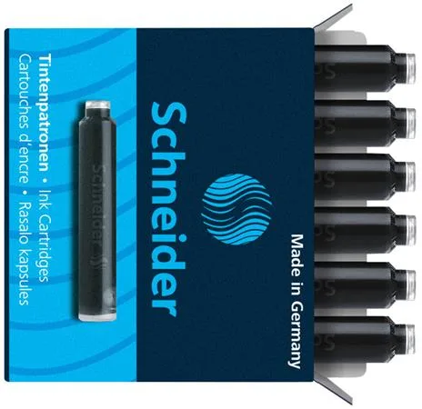Náplň do plniacich pier, 6 ks, SCHNEIDER, čierna 2