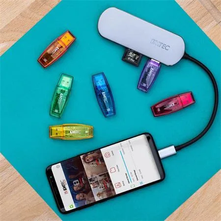 USB HUB, USB-C/USB 3.1/HDMI/SD karta, EMTEC "T650C" 3