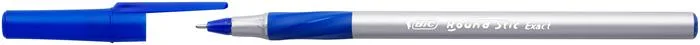 Guľôčkové pero, 0,28 mm, s vrchnákom, BIC "Round Stic Exact", modré 3
