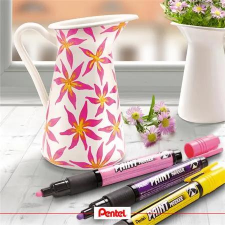 Lakový popisovač, 2 mm, kužeľový hrot, PENTEL "MMP20", žltá 3