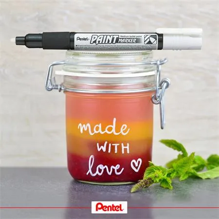 Lakový popisovač, 2 mm, kužeľový hrot, PENTEL "MMP20", žltá 4