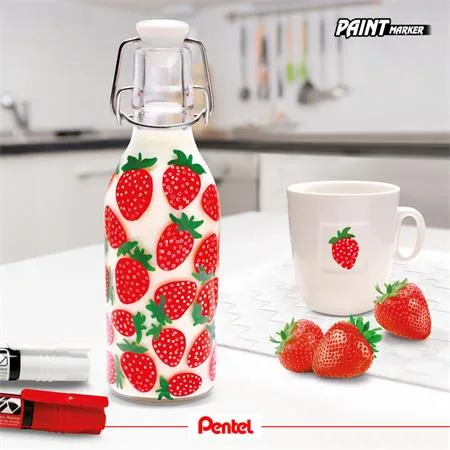Lakový popisovač, 2 mm, kužeľový hrot, PENTEL "MMP20", biela 6