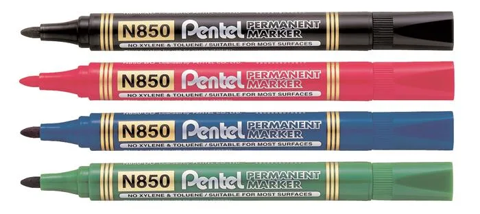 Permanentný popisovač, 1,5 mm, kužeľový hrot, PENTEL "N850", čierna 2