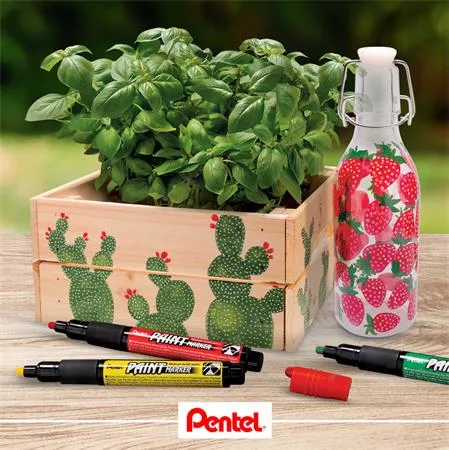 Lakový popisovač, 2 mm, kužeľový hrot, PENTEL "MMP20", modrá 5