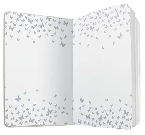 Zápisník, exkluzívny, 135x203 mm, linajkový, 87 listov, tvrdá obálka, SIGEL "Jolie" Butterfly Confetti, limetková 4