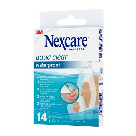 Náplasť, vodeodolná, rôzne rozmery, 14 ks, 3M "Nexcare™ Aqua 360" 2