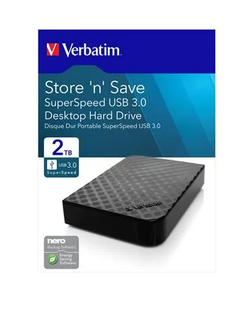 3,5" HDD (pevný disk), 2TB, USB 3.0, VERBATIM "Store n Save" 3
