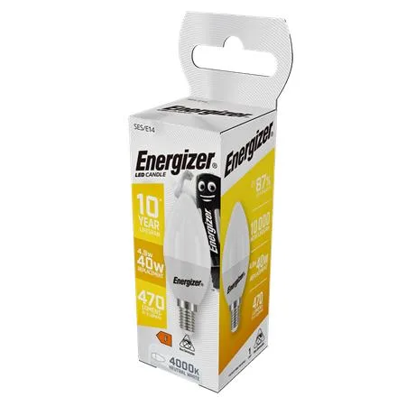LED žiarovka, E14, sviečka, 4,9W (40W), 470lm, 4000K, ENERGIZER 2