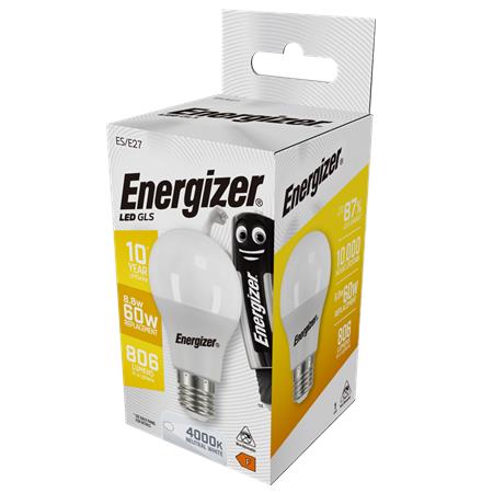 LED žiarovka, E27, klasická guľa, 8,8W (60W), 806lm, 4000K, ENERGIZER 2