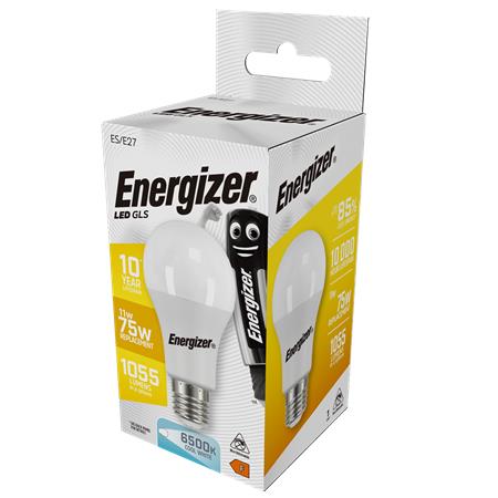 LED žiarovka, E27, klasická guľa, 11,1 W (75W), 1055lm, 6500K, ENERGIZER 2