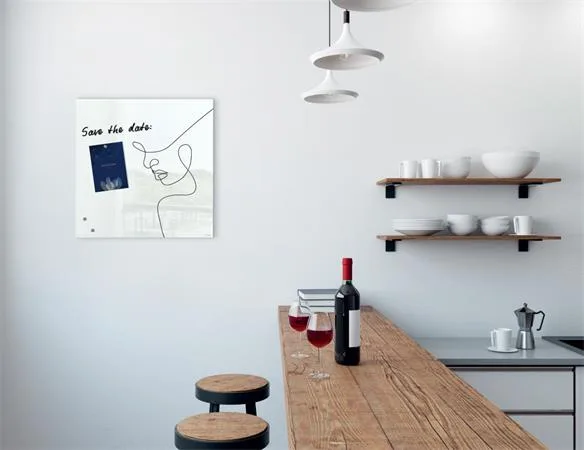 Magnetická sklenená tabuľa, 48x48x1,5 cm, SIGEL "Artverum® ", čiarová kresba 5