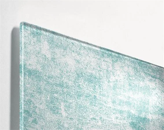 Magnetická sklenená tabuľa, 91x46x1,5 cm, SIGEL "Artverum® ", vzor steny, tyrkysová, matná 2