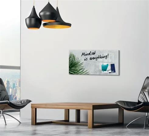Magnetická sklenená tabuľa, 91x46x1,5 cm, SIGEL "Artverum® ", rastlinný vzor 4