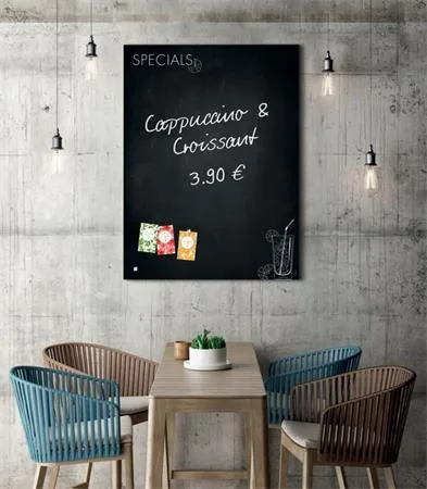 Magnetická sklenená tabuľa, 90x120x1,8 cm, SIGEL "Artverum® ", vzor Happy Hour, matná 3