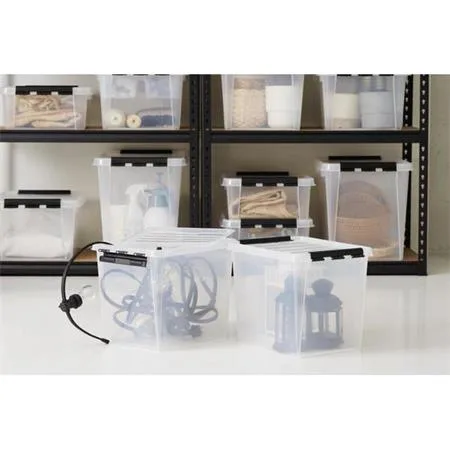 Úložný box, plastový, 52 litrov, čierne úchytky, SMARTSTORE "Classic 50", priehľadná 3