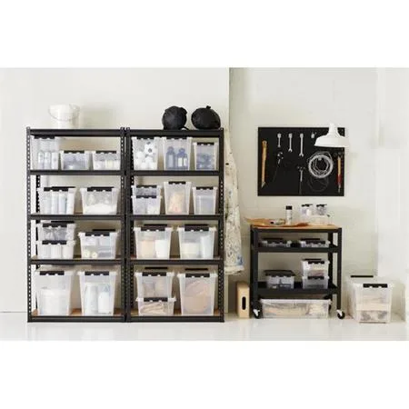 Úložný box, plastový, 70 litrov, čierne úchytky, SMARTSTORE "Classic 70", priehľadná 4