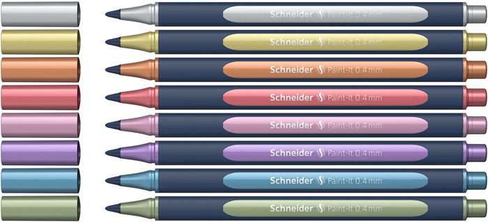 Roller, metalický, sada,  0,4 mm, SCHNEIDER "Paint-It 050", 8 rôznych farieb 2